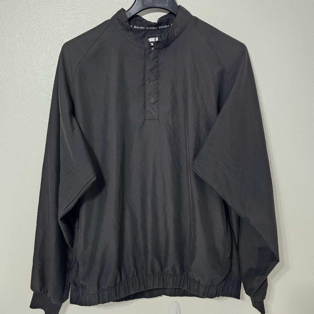 FootJoy FJ Black Golf Windbreaker Pullover Jacket Size L